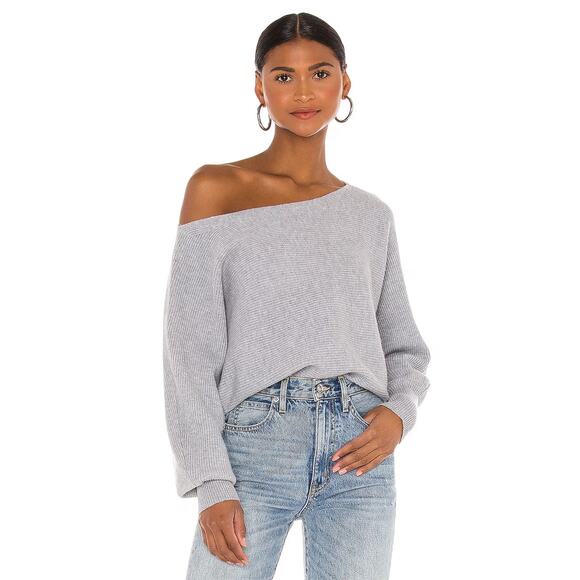 House of Harlow Winifred Wide Neck Sweater Grey Size M - Picture 1 of 7